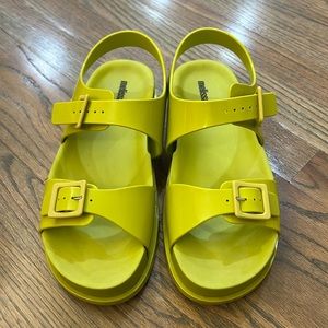 Melissa Platform Lime Green Jelly Sandals, Size 9